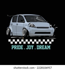 Amazing design and illustration racing car, vector concept car, design for t-shirt and merchandise