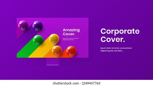 Amazing desktop mockup presentation illustration. Modern website design vector concept.