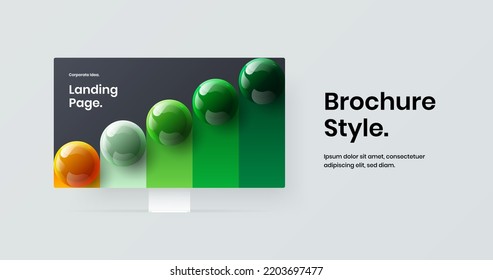 Amazing desktop mockup web banner layout. Isolated presentation design vector concept.