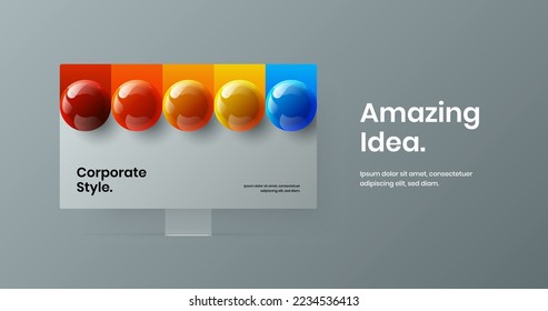 Amazing display mockup site illustration. Bright landing page design vector concept.