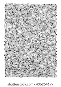 Amazing doodle art pattern. Creative bohemia concept for tattoo, invitation, card, ticket, branding. Poster, banner, web and mobile template. Black and white. Coloring book page for adult