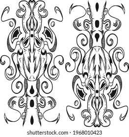 amazing dragon plant patterns vector