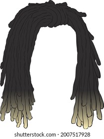 amazing Dreadlock hair style clip art vector