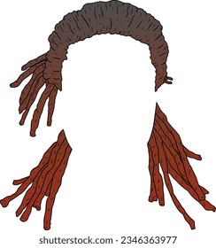 amazing Dreadlock hair style clip art vector