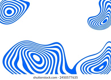 Amazing effect of smooth lines on blue, vector illustration.