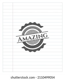 Amazing emblem draw with pencil effect. Vector Illustration. Detailed. 