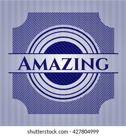Amazing emblem with jean high quality background