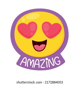 amazing emoticon character positive sticker