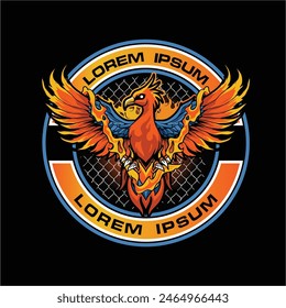 amazing esport logo Phoenix animal mascot or icon vector image template.