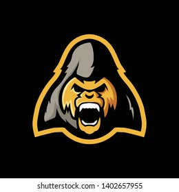 amazing e-sport logo yellow gorilla 