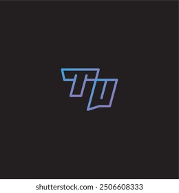 amazing esport style TU monogram logo design letter dinamyc line gaming concept