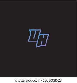 amazing esport style UH monogram logo design letter dinamyc line gaming concept