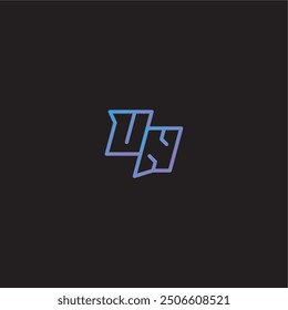 amazing esport style UN monogram logo design letter dinamyc line gaming concept