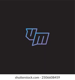 amazing esport style VM monogram logo design letter dinamyc line gaming concept