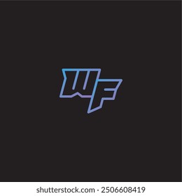 amazing esport style WF monogram logo design letter dinamyc line gaming concept