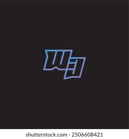 amazing esport style WJ monogram logo design letter dinamyc line gaming concept