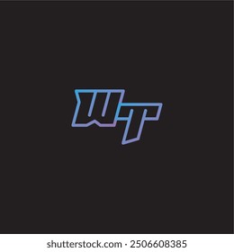amazing esport style WT monogram logo design letter dinamyc line gaming concept