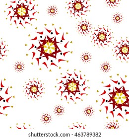 Amazing ethnic style with abstract rounded figure. Perfect for textile, printed products and interior design. Stock vector illustration on the white background.