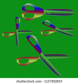 Amazing fairy set gradient multicolored instrument scissors.