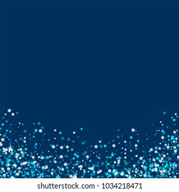 Amazing falling snow. Abstract bottom on deep blue background. Captivating vector illustration.