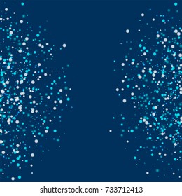 Amazing falling snow. Abstract shape on deep blue background. Gorgeous vector illustration.