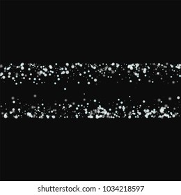 Amazing falling snow. Chaotic shape on black background. Exceptional vector illustration.