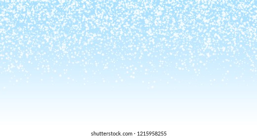 Amazing falling snow Christmas background. Subtle flying snow flakes and stars on night sky background. Adorable winter silver snowflake overlay template. Comely vector illustration.