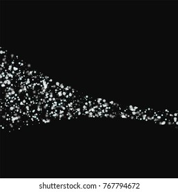 Amazing falling snow. Comet with amazing falling snow on black background. Uncommon Vector illustration.