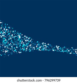 Amazing falling snow. Comet on deep blue background. Divine vector illustration.