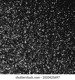 Amazing falling stars. Abstract mess on black background. Admirable vector illustration.