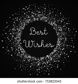 Amazing falling stars Best Wishes greeting card on red background.fine vector illustration.