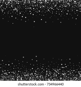 Amazing falling stars. Borders on black background. Attractive vector illustration.