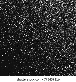 Amazing falling stars. Random gradient scatter on black background. Pleasing vector illustration.