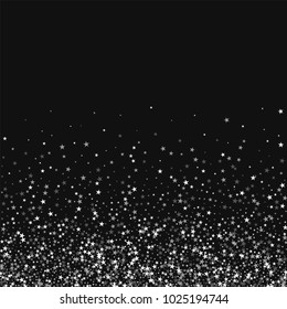 Amazing falling stars. Scatter bottom gradient on black background. Lovely vector illustration.