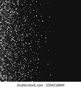 Amazing falling stars. Scatter left gradient on black background. Great vector illustration.