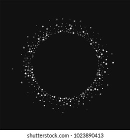 Amazing falling stars. Small round shape on black background. Wonderful vector illustration.