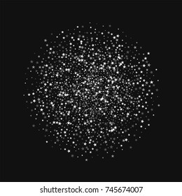 Amazing falling stars. Sphere on black background. Fine vector illustration.