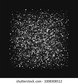 Amazing falling stars. Square frame with amazing falling stars on black background. Surprising Vector illustration.