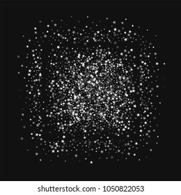 Amazing falling stars. Square shape on black background. Brilliant vector illustration.