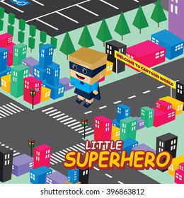 amazing female superhero isometric theme - female hero