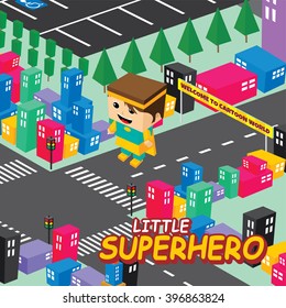 amazing female superhero isometric theme - female hero