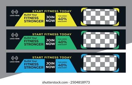 Amazing Fitness Body Gym | Business LinkedIn Social Media Cover | Web Banner Timeline Template Design