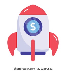 An amazing flat icon of financial startup 