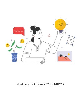 Eine erstaunliche flache Illustration des kreativen Designers
