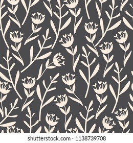 Amazing floral seamless pattern. Hand drawn flowers and leaves. Vector illustration. 