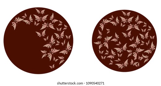 Amazing fly butterflies insect, flowers, plant, dots, spiral, triangle. Vector. Set collection. Creative bohemia concept for wedding invitations, cards, tickets, congratulations, branding, logo label
