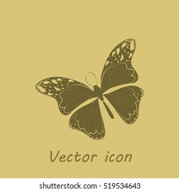 Amazing fly butterfly. Vector. Creative bohemia concept for wedding invitations, cards, tickets, congratulations, branding, logo, label. 