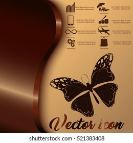 Amazing fly butterfly. Vector. Creative bohemia concept for wedding invitations, cards, tickets, congratulations, branding, logo, label. 
