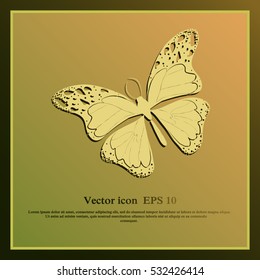 Amazing fly butterfly. Vector. Creative bohemia concept for wedding invitations, cards, tickets, congratulations, branding, logo, label. 