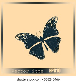 Amazing fly butterfly. Vector. Creative bohemia concept for wedding invitations, cards, tickets, congratulations, branding, logo, label. 